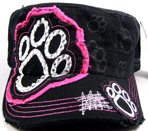 Hot pink black Paw hat